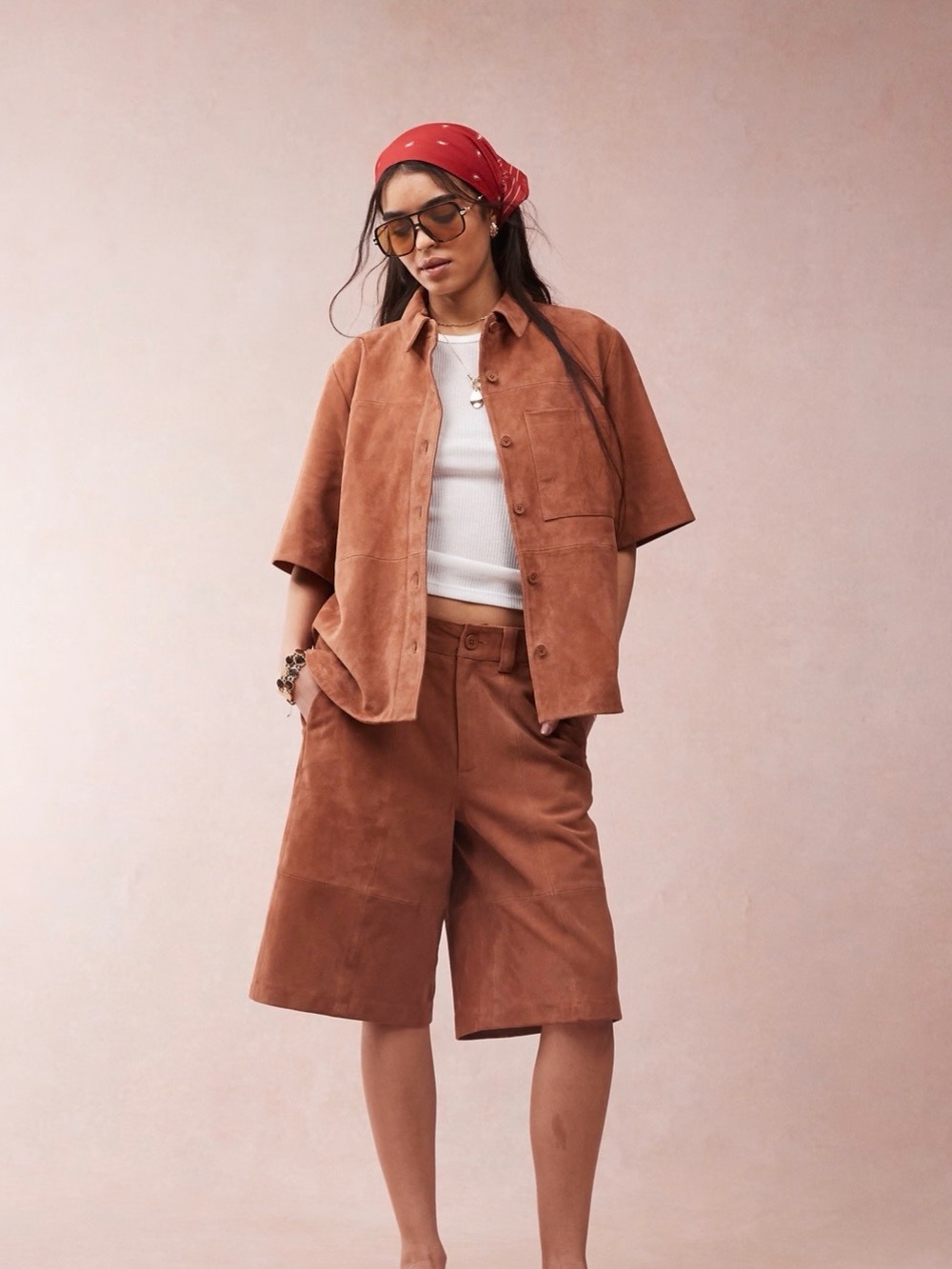ASOS DESIGN Suede Boxy Shirt